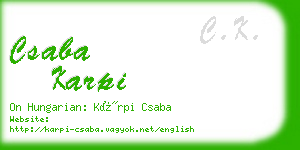 csaba karpi business card